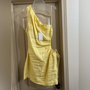 NWT Yellow One-Shoulder Dress